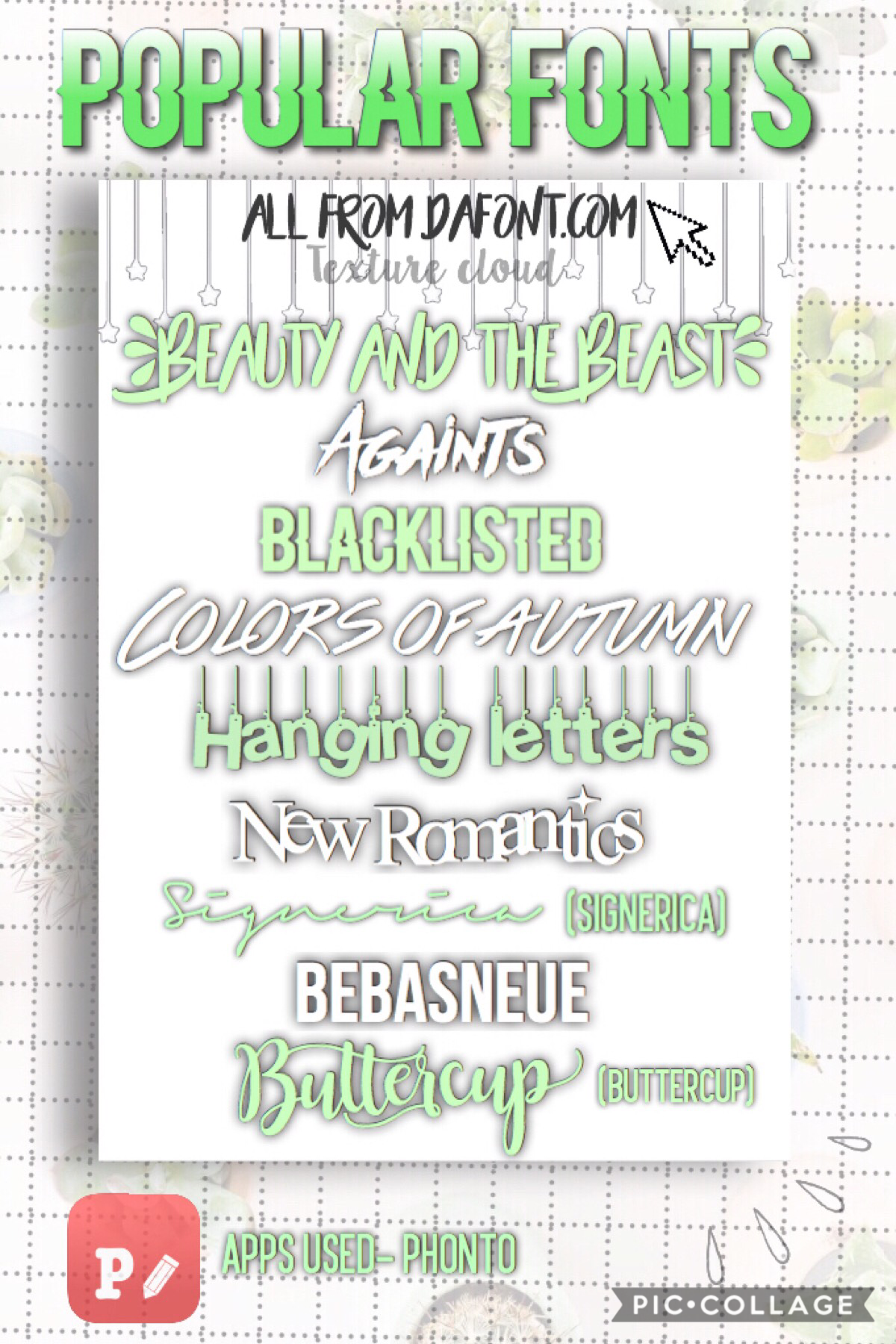 🍃Popular Fonts🍃
If you don’t know how to download font, look in the comments for a detailed description. 

Links to all also in comments 💕 enjoy! 
