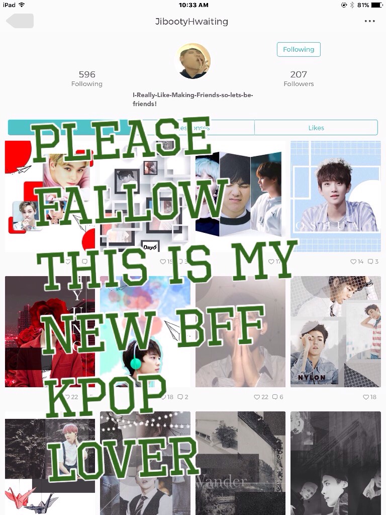 Please fallow this is my new bff kpop lover