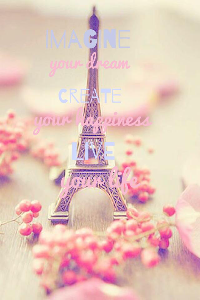 IMAGINE your dream

CREATE your happiness 

LIVE your life ◉‿◉