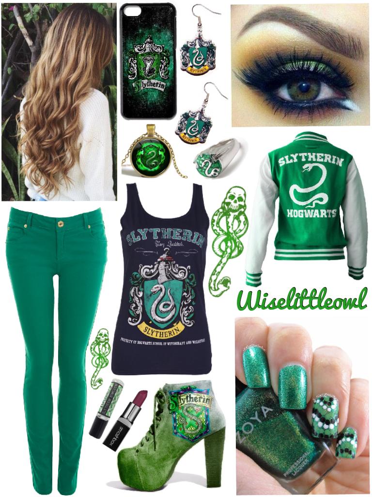 Slytherin outfit for 5sos_Penguins_ 💚Tap me💚 So I've done Hufflepuff and Slytherin! ✨ If you want Gryffindor and Ravenclaw comment below and it's yours! 💙❤️💛💚