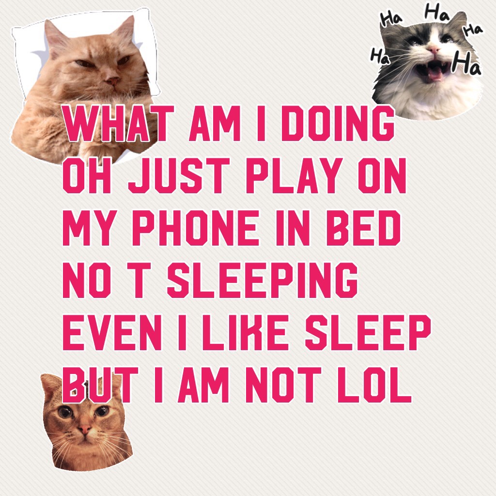 what am i doing oh just play on my phone in bed no t sleeping even i like sleep but i am not lol