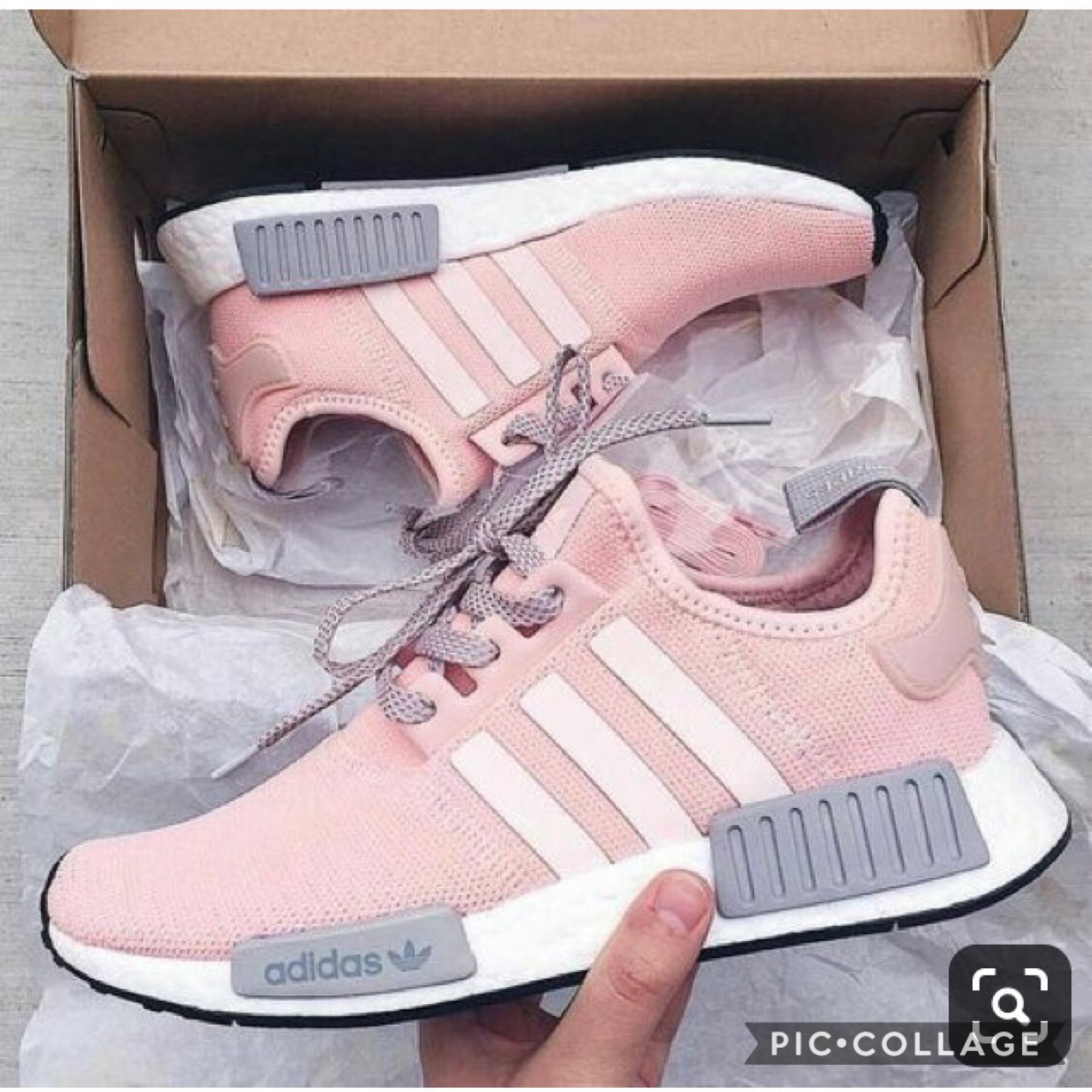Pink and gray Adidas
6-24-19