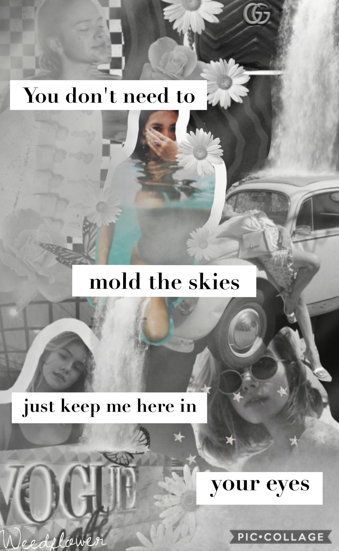 here is a black and white collage!
i dont know if the blue girl in the middle ruined it ir not. . . but i wanted to add some pop. oooh i just realized that rhymes! LOL 