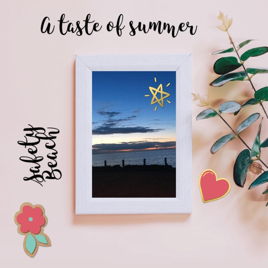 A Taste of Summer! Enjoying the sunset at Safety Beach 👌🧜🏽‍♀️👙🥥🍍🍋🍋🍐🍎🍏🍌🍑🍆🍒🥞🍕🍨