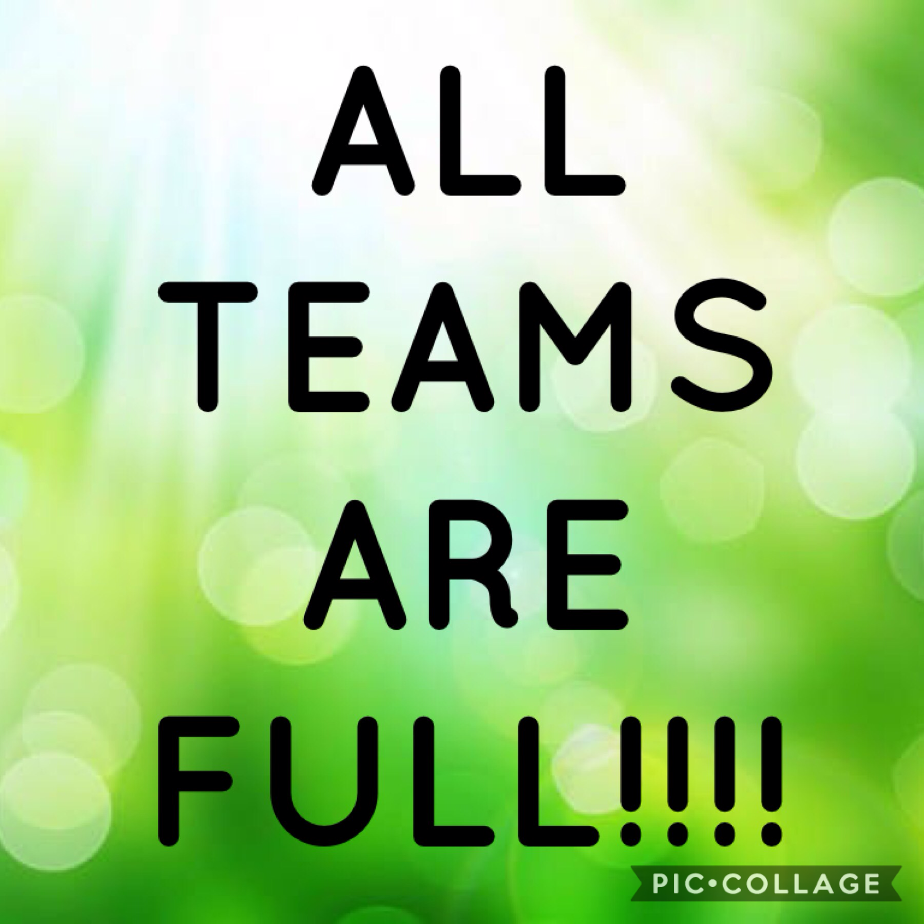 All teams are Full!