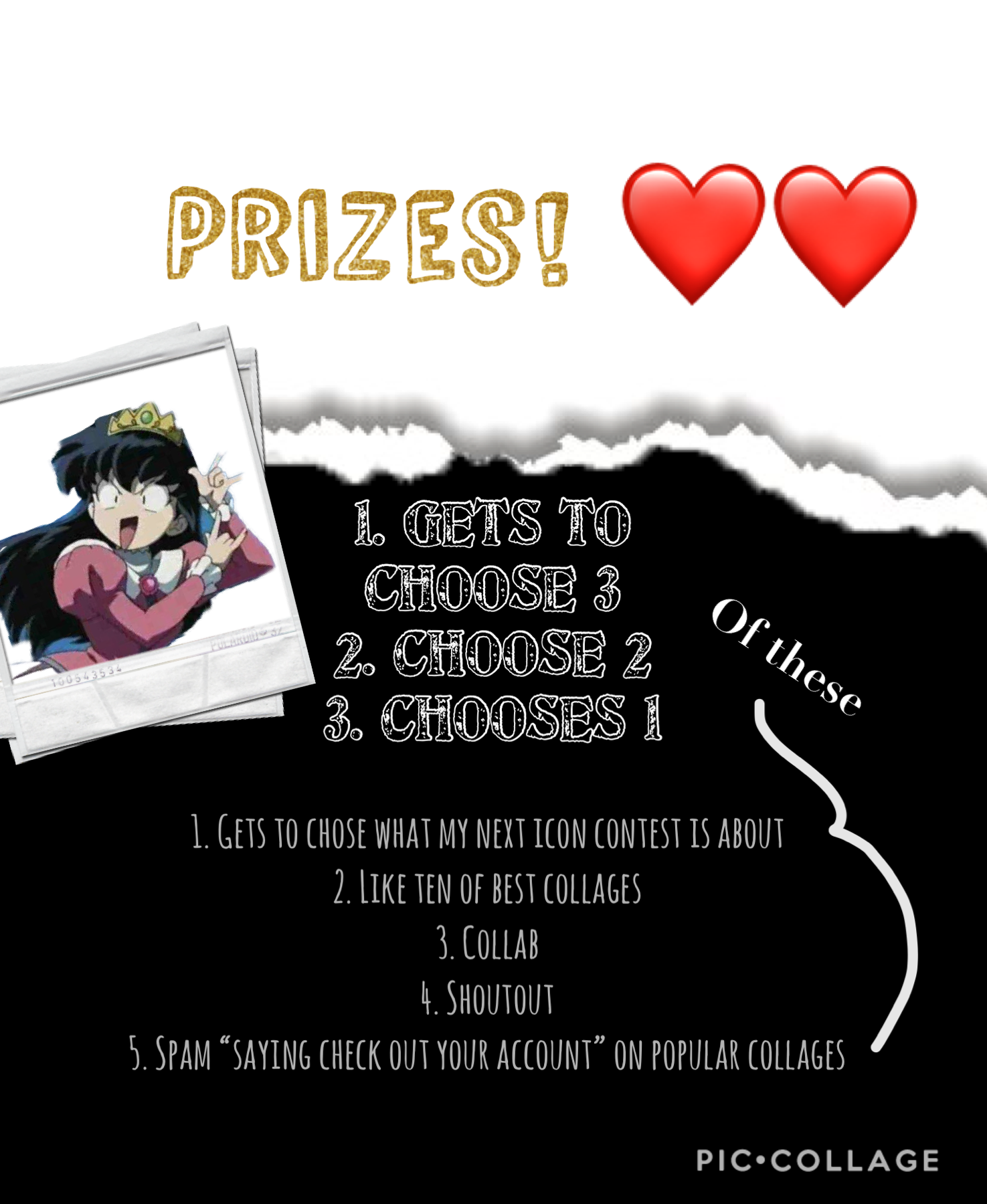 The prizes sorry I’m late! Choose then I will do!