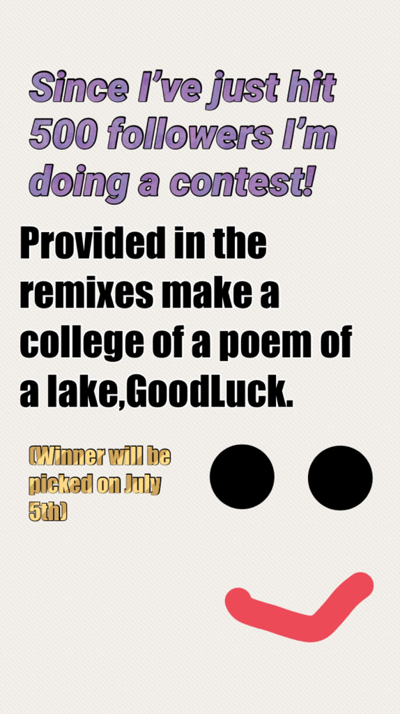 Provided in the remixes make a college of a poem of a lake,GoodLuck.