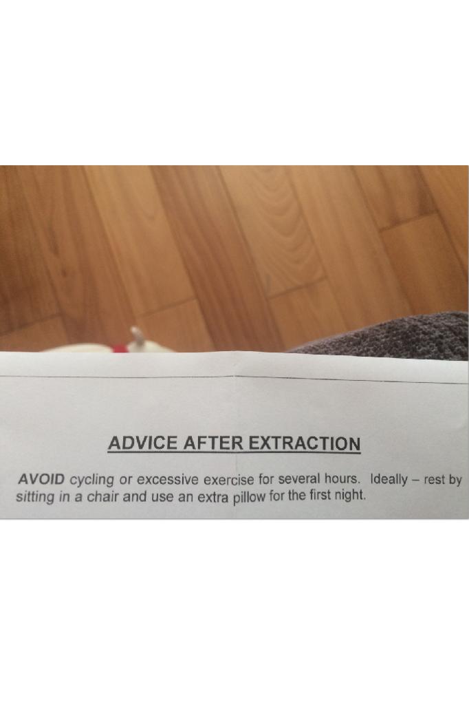 I just got 2 teeth taken out and it says I can't 'excercise'. Yeah like I was planning to spend my day at the gym pfft
