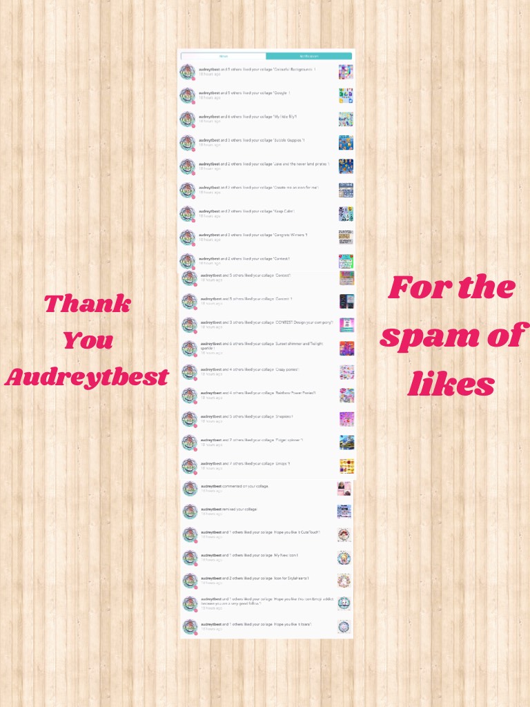 Thank you Audreytbest For the spam of likes