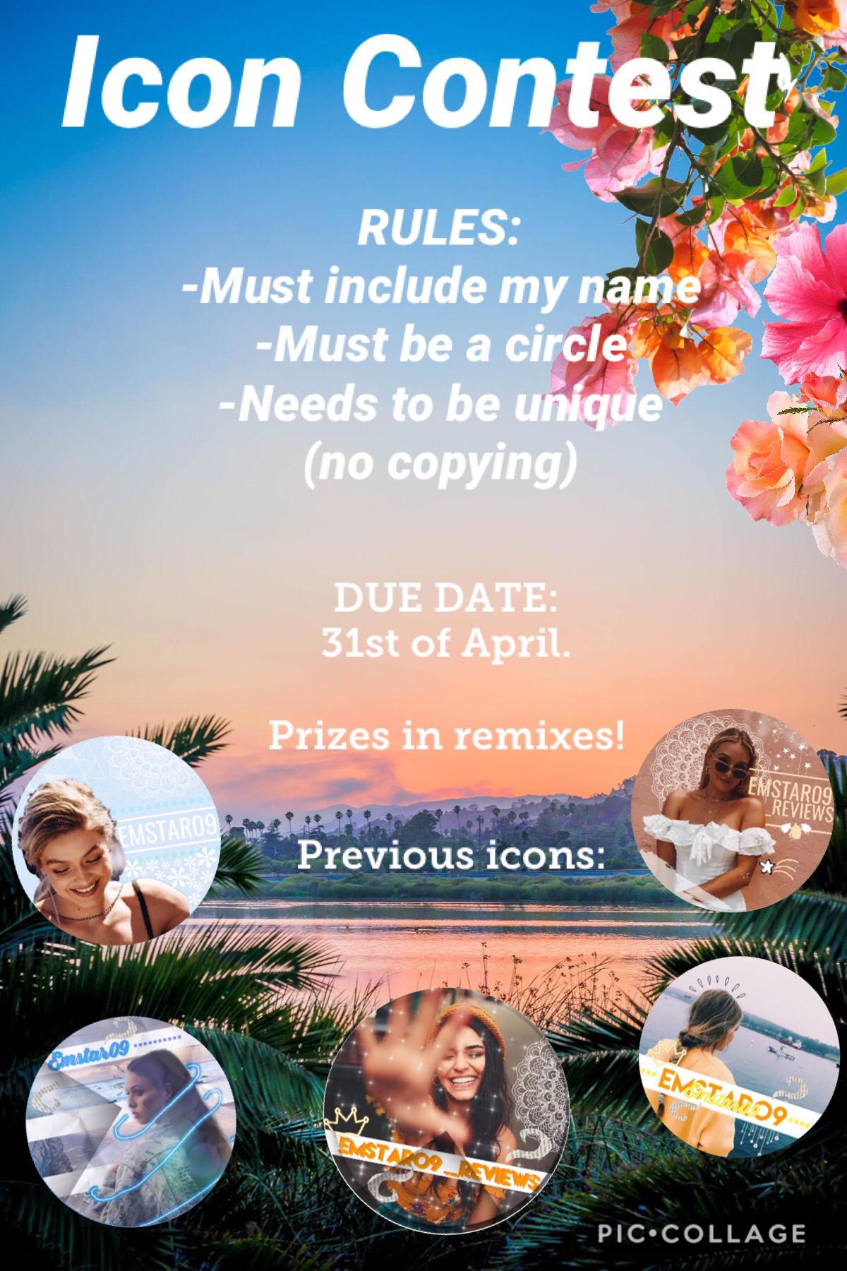 ICON CONTEST! PLEASE ENTER! PLEASE RECOMMEND! THANKS ALL SO SO MUCH!