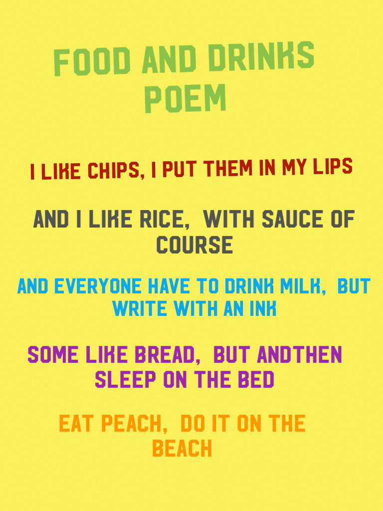 Food and drinks poem