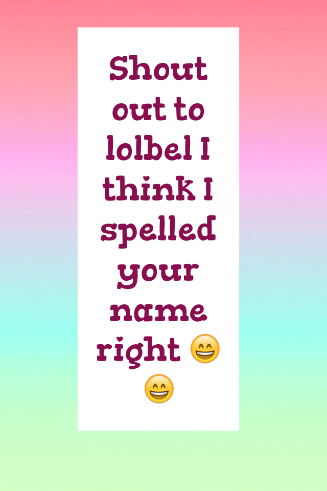 Shout out to lolbel