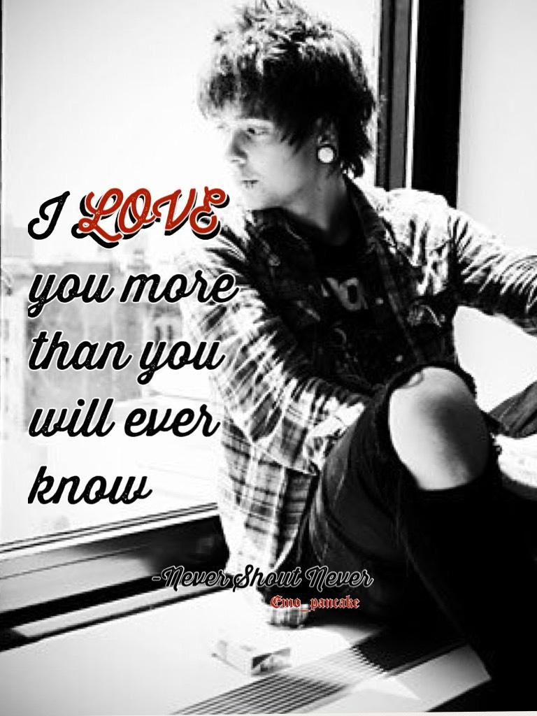 I love you more than you will ever know - never shout never