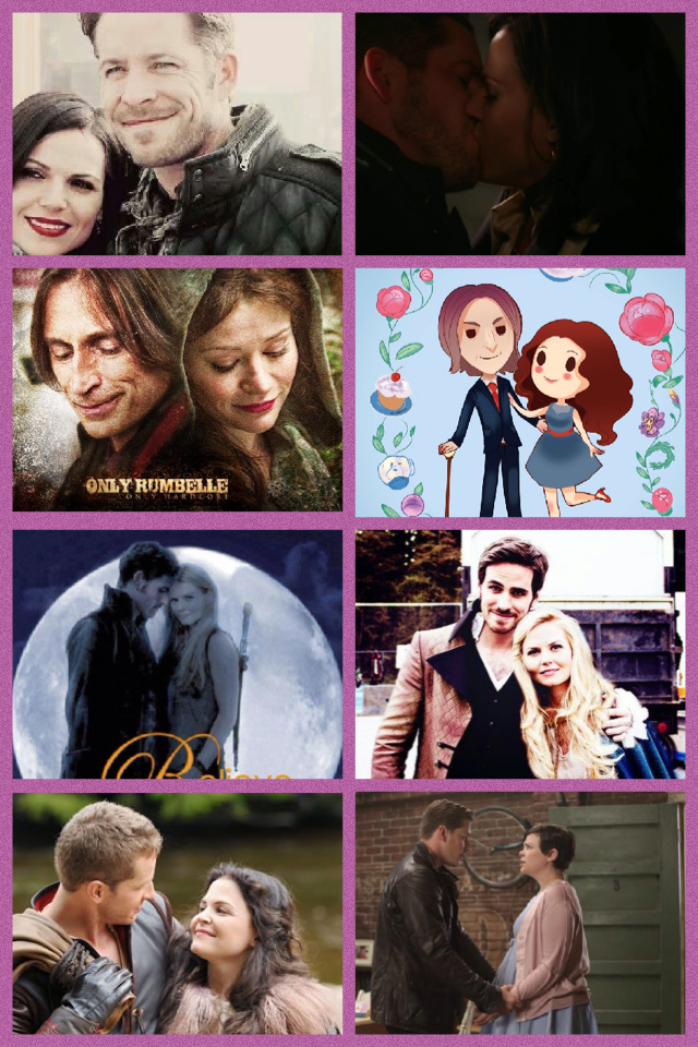 Once couples. Rumbelle, Prince Margret, Regina Hood, and Captain Swan. 😄😄😄😄😄