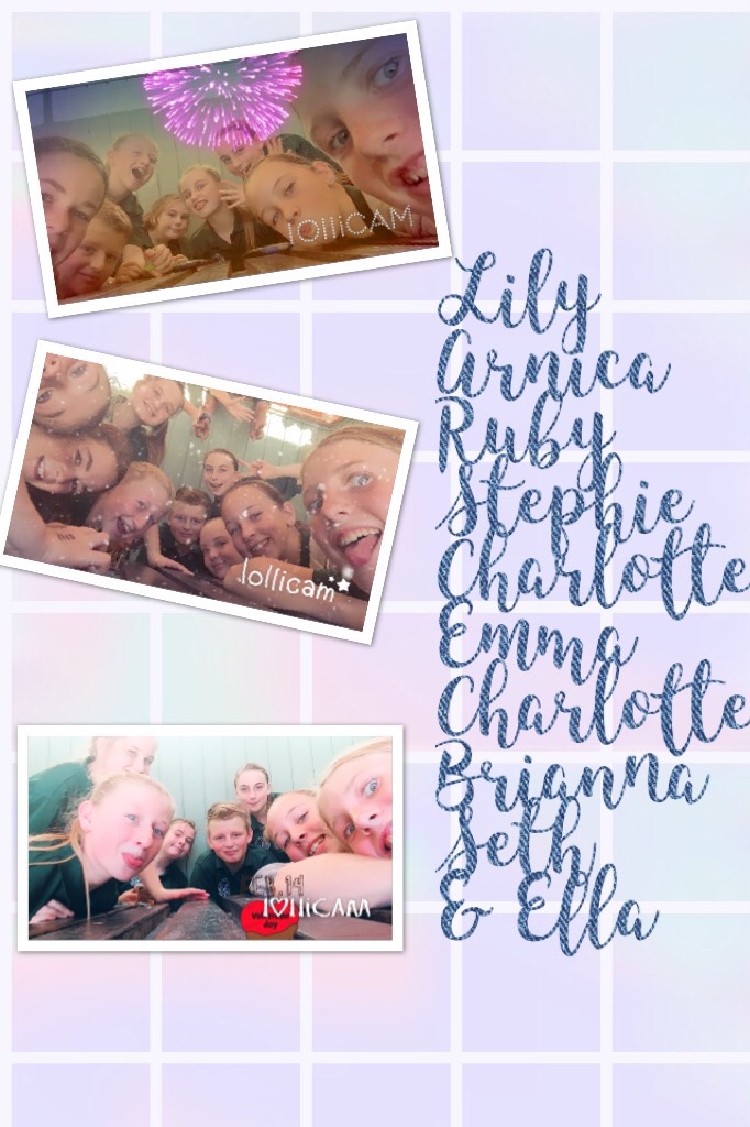 Lily Arnica Ruby Stephie Charlotte Emma
Charlotte Brianna Seth & Ella.
Me & all my Friends.
Like & comment if you cherish your friends & dont forget to follow me!!