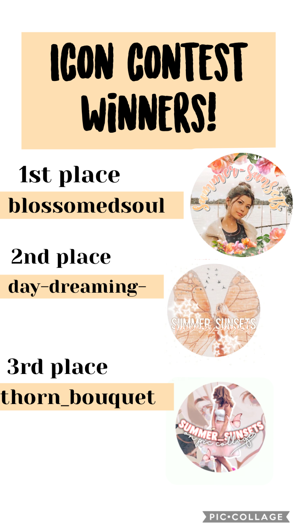 You all did so amazing and I loved each icon but these are the winners so if u won then comment the prizes u want!