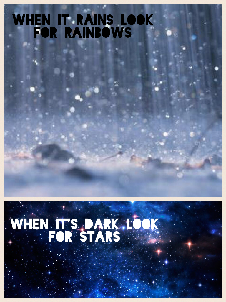 When it's dark look for stars 