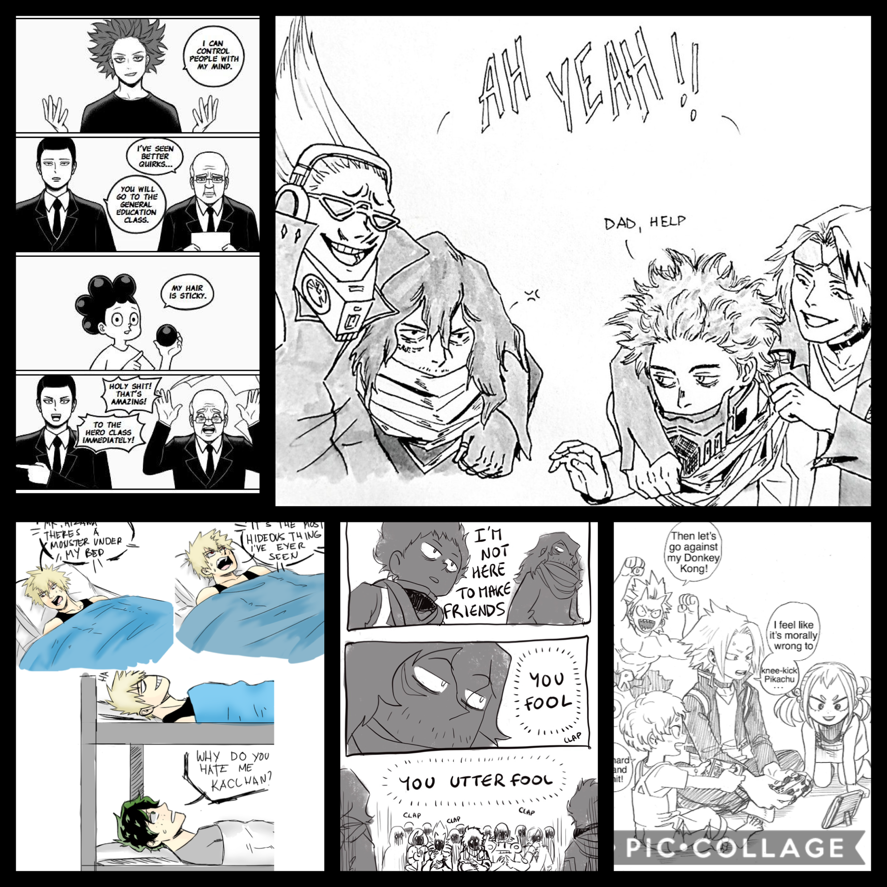 i drew NONE OF THESE CREDIT TO ORIGINAL ARTISTS ^^! also can we take a second to admire the aizawa family like i love that fan theory ok have a plus ultra day! ^^