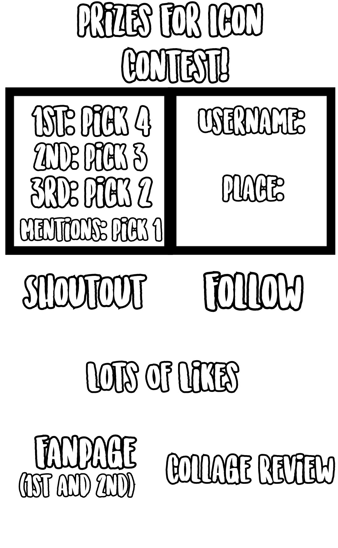 Prizes For my Icon Contest!