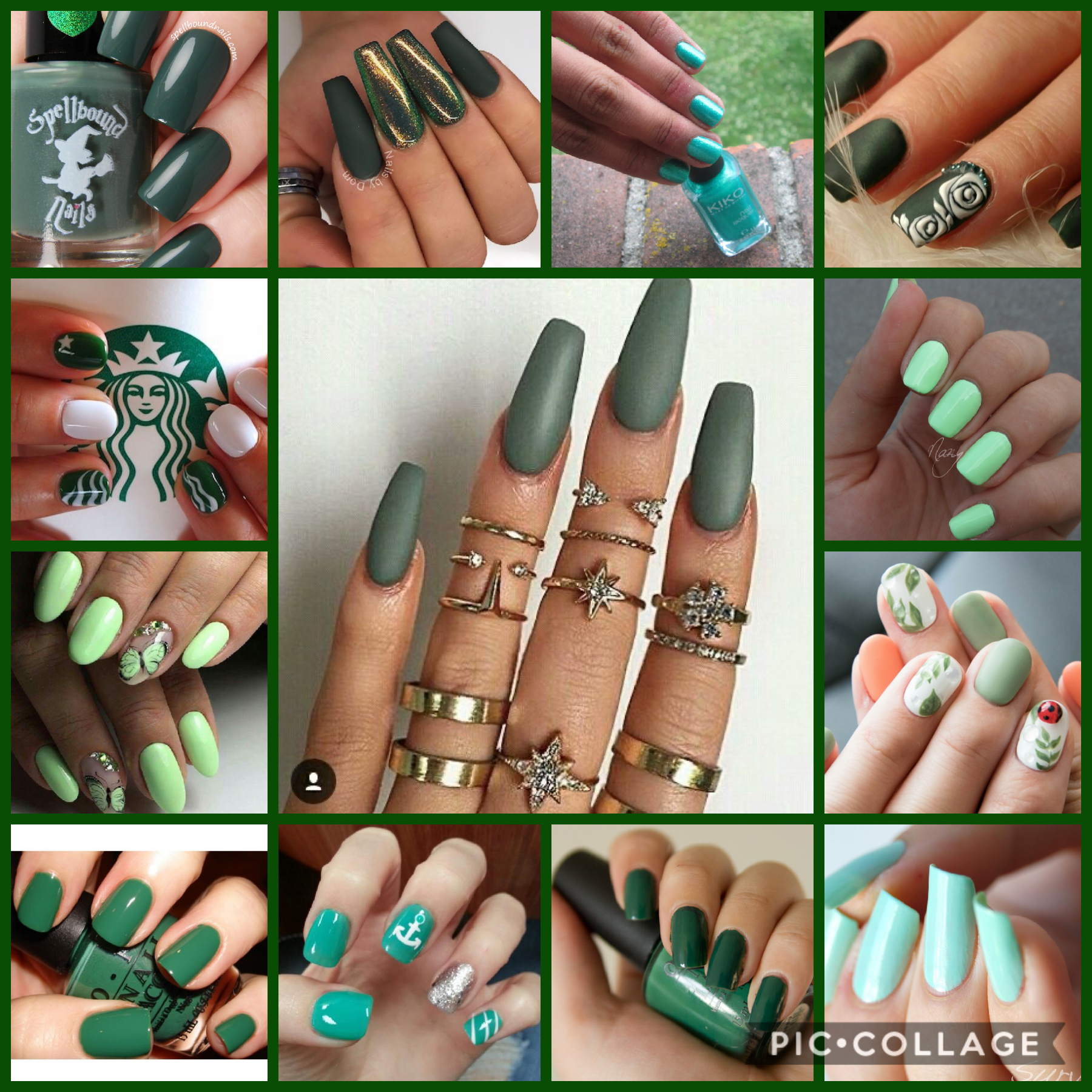 Nail art green 
