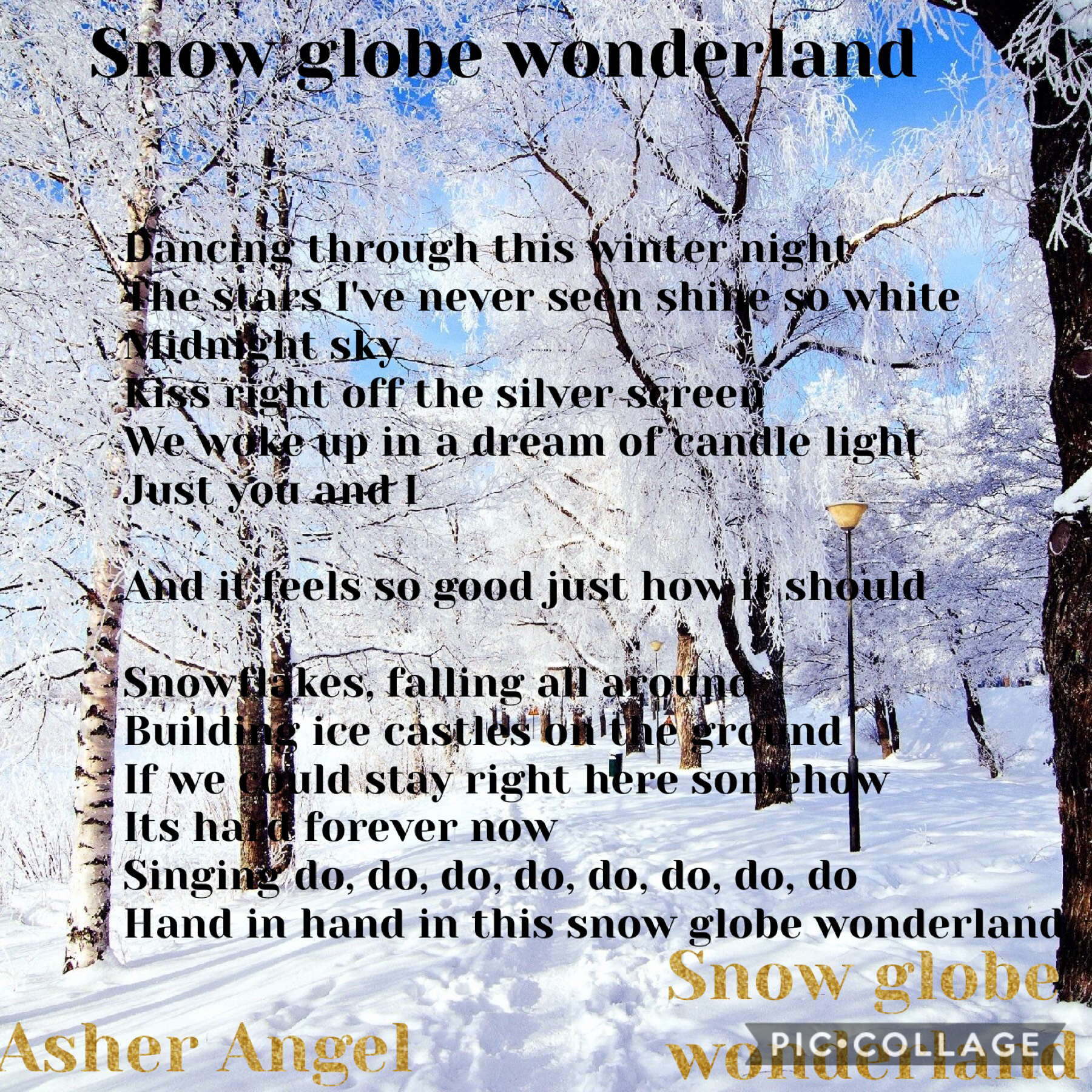 Snow globe wonderland Asher angel
