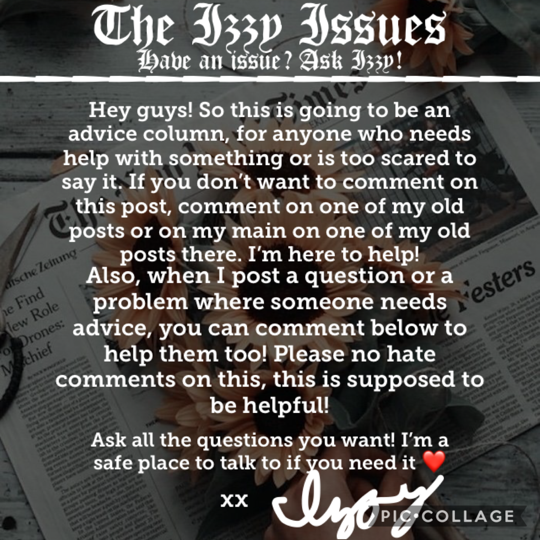 ask questions below or on an old post!