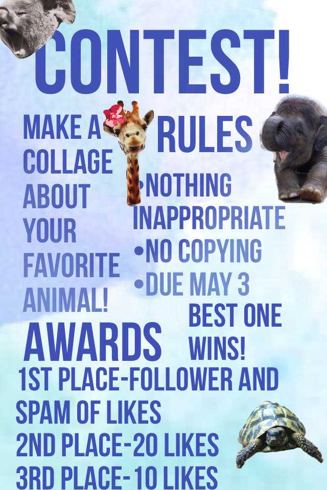 Contest!!
Favorite Animal!
🐶🐱🐭🐹🐰🐻🐼🐨🐯🦁🐮🐷🐸🐙🐵🐔🐧🐦🐤🐣🐥🐺🐗🐴🦄🐝🐛🐌🐞🐜🕷🦂🦀🐍🐢🐠🐟🐡🐬🐳🐋🐊🐆🐅🐃🐂🐄🐪🐫🐘🐐🐏🐑🐎🐖🐀🐁🐓🦃🕊🐕🐩🐈🐇🐿🐉🐲🦄🦄🦄🦄🦄