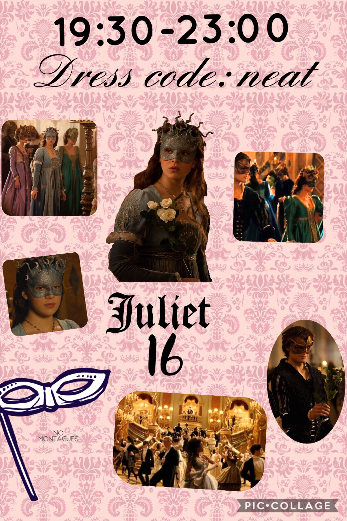 Invitation for the masquerade ball of Romeo and Juliet