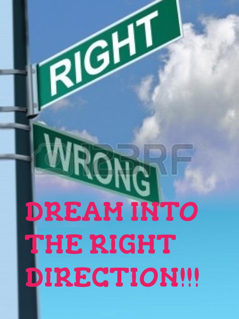 DREAM INTO THE RIGHT DIRECTION!!!
