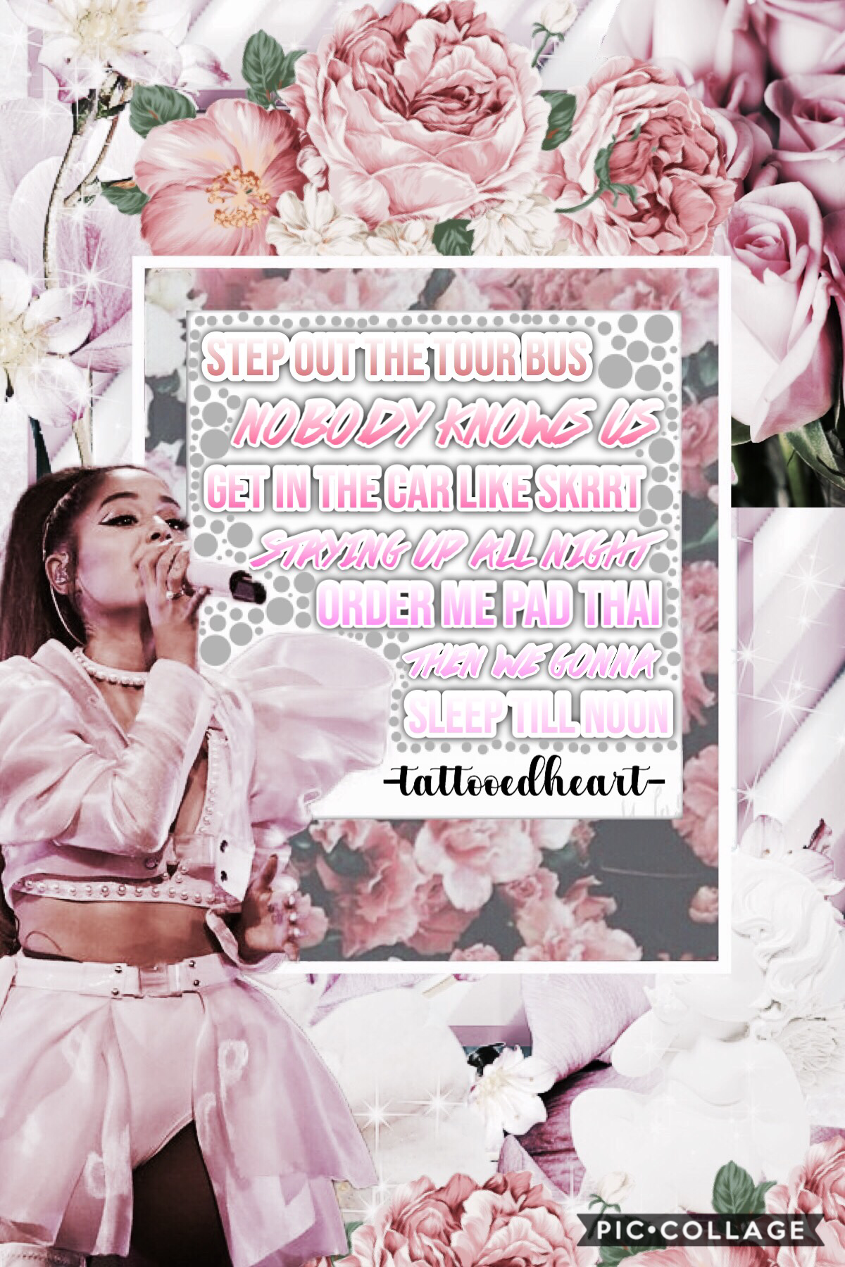 💖Tap💖
Lyrics from the song "Imagine"! The Sweetener/Thank U Next tour kicked off in Albany two nights ago (March 18th) and it was amazing! I'm going to the concert in April! Can't wait!!!