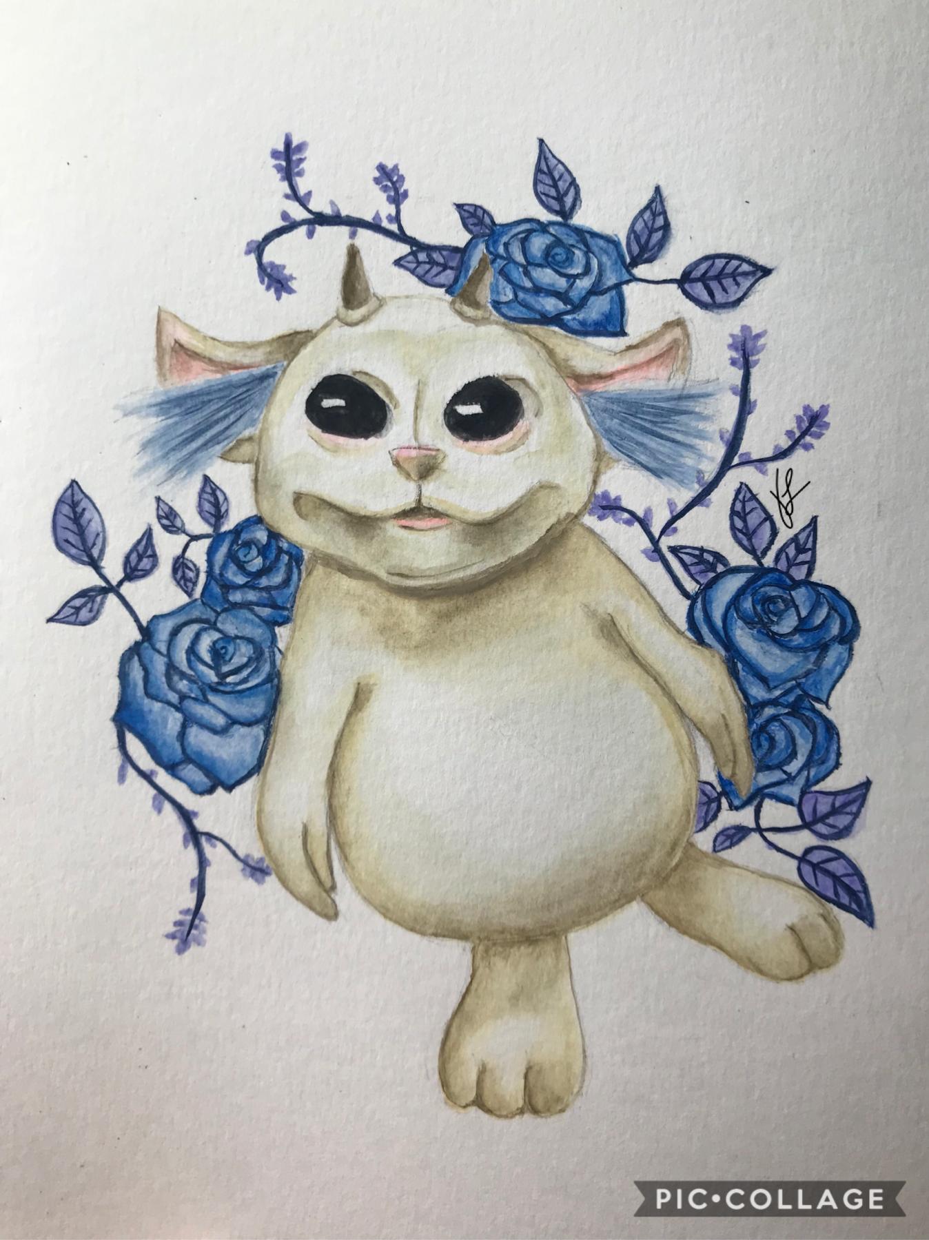 Finished Ned! We had blue roses as our wedding flower so this was fun :) I just wanted to fit the color scheme instead of doing yellow daisies 