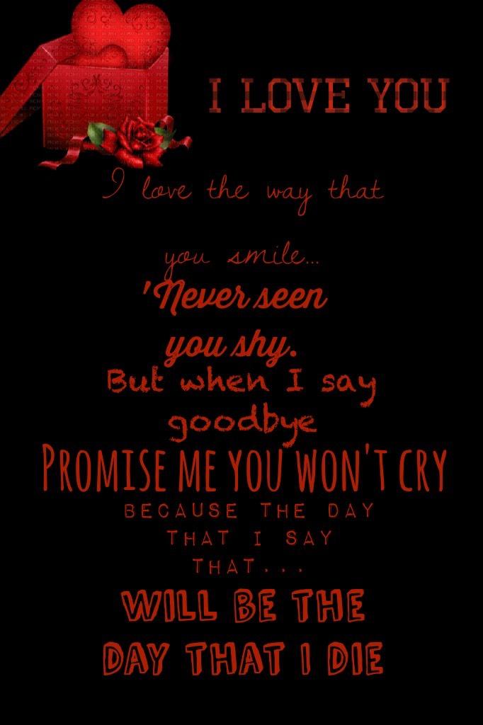 Promise me you won't cry 