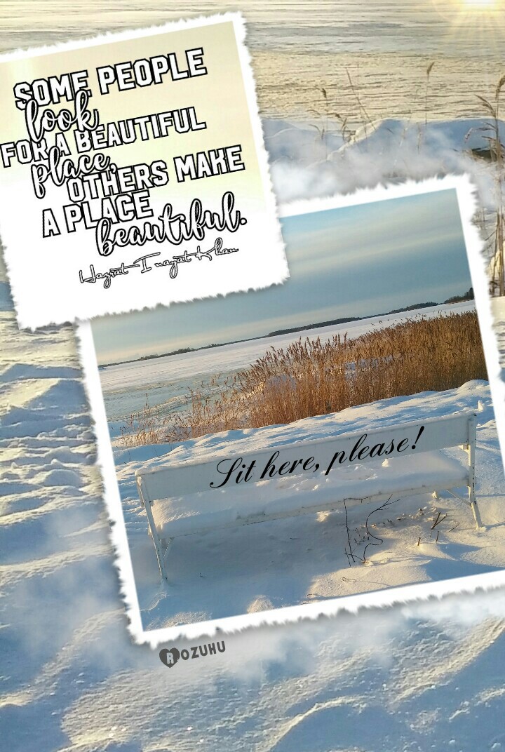 Sit here, please 😄 and enjoy the beautiful wiew out on the ice from one of the beaches in Vaasa... ❄🌞
