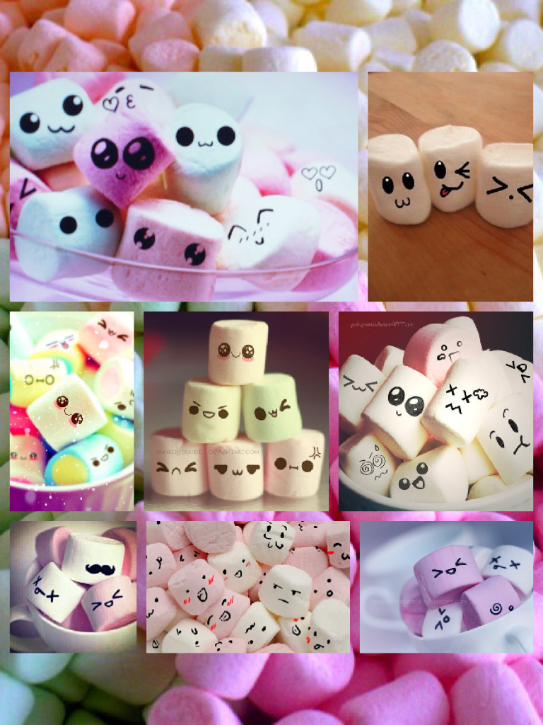Marshmallows with faces