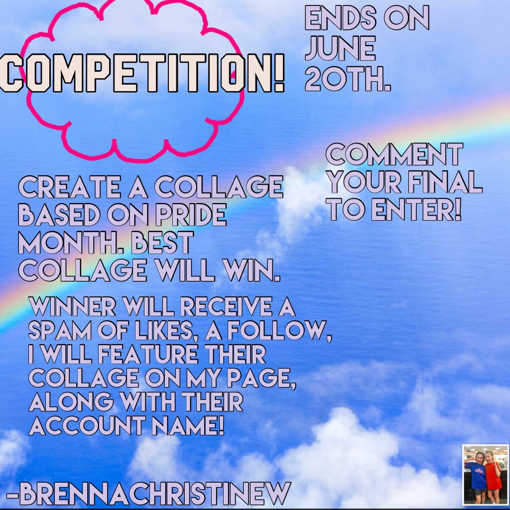 First competition! Please enter... it would mean a lot and show support. Good luck!😂💕❤️💜😊
