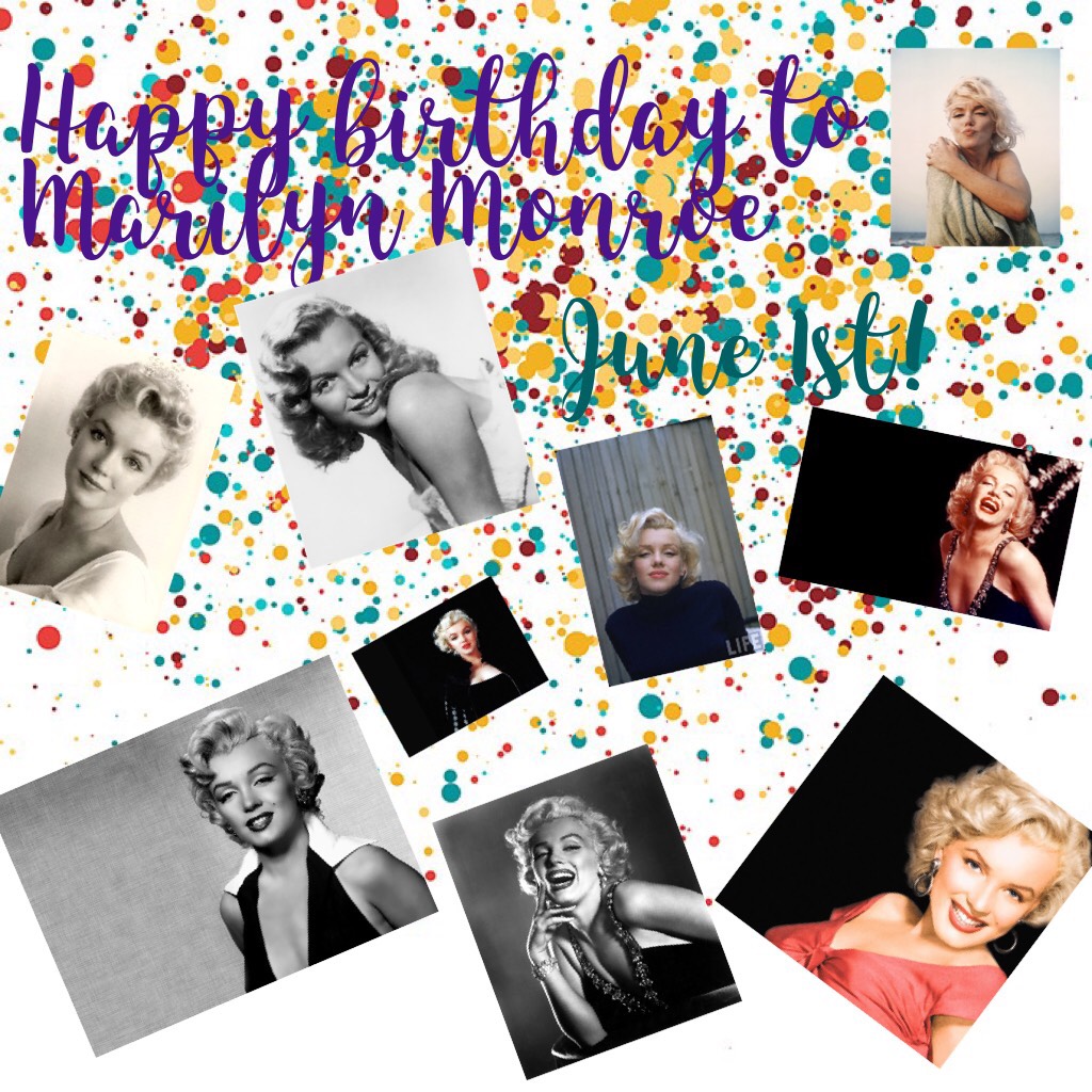 Happy birthday to Marilyn Monroe!!!!!!!😍😍🤗🤗🤙🤙💃🏼
