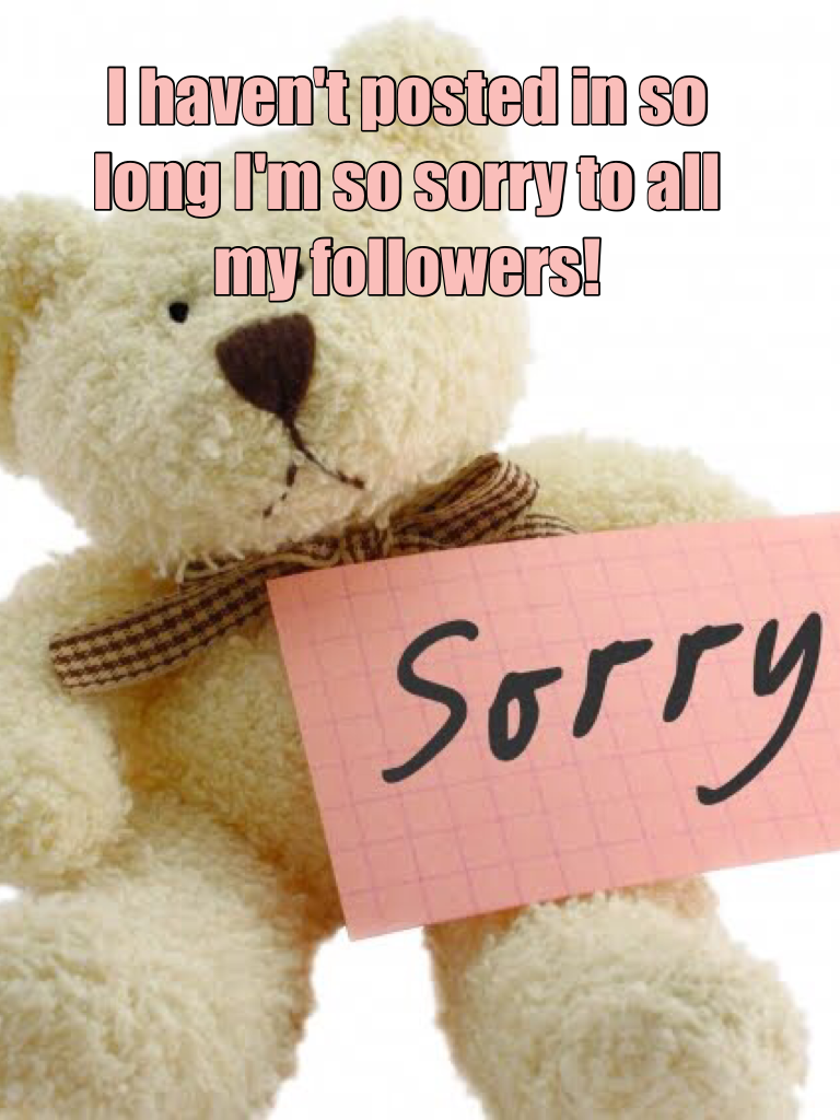 I haven't posted in so long I'm so sorry to all my followers!