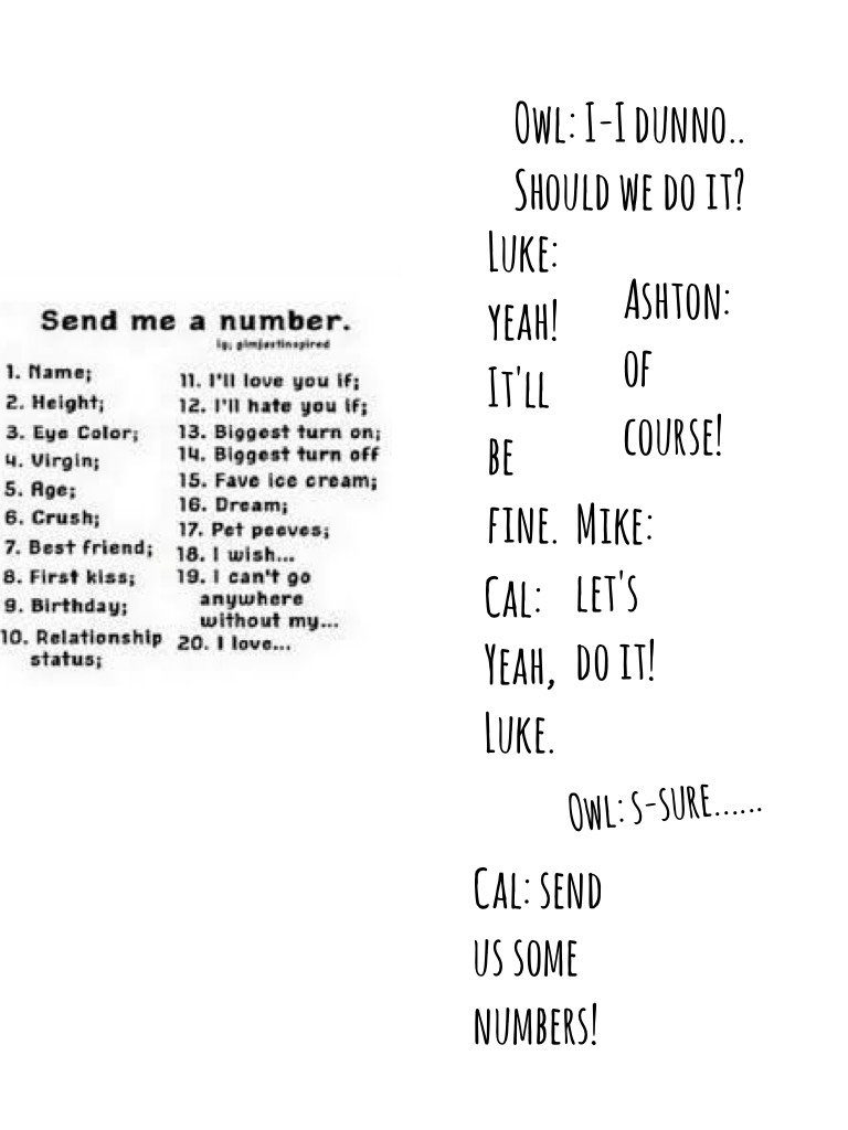 Cal: send us some numbers! 