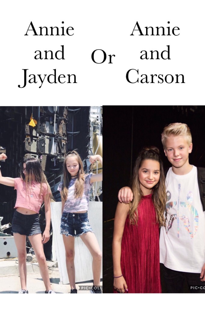 I’d pick Annie and Carson probably