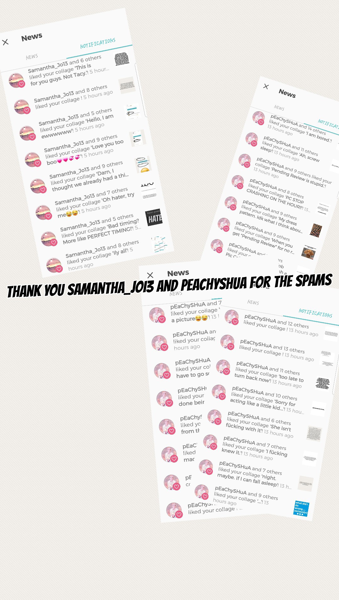 Thank you Samantha_Joi3 and peachyshua for the spams💗💗