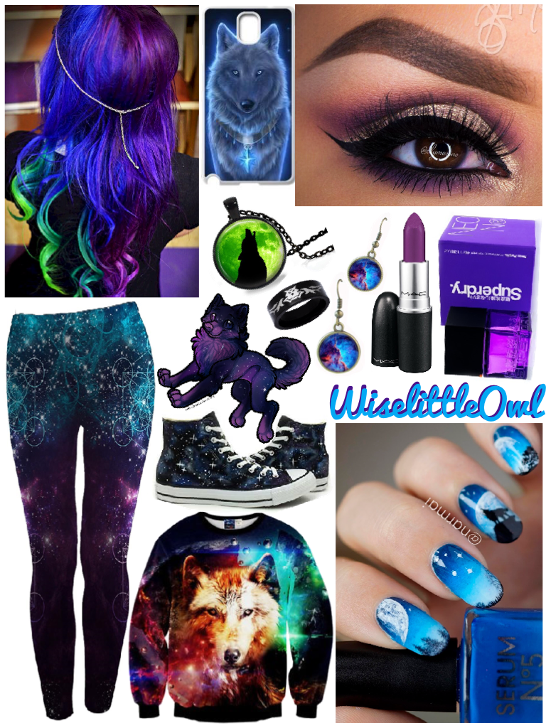 Galaxy wolf outfit for RapperPup101 and MoonlightHowell Sorry it's taken so long but here you go and I hope you love it! 💖💙💜🙈