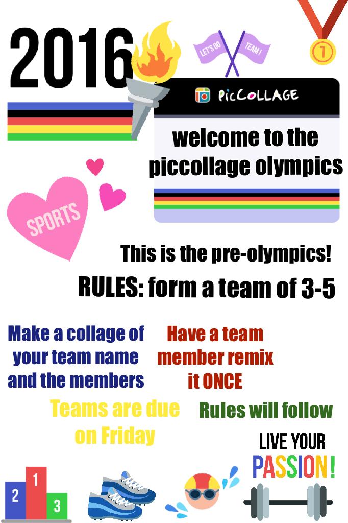 2016 PicCollage Olympics. Form your teams and submit! Also, check out our newest sticker pack!