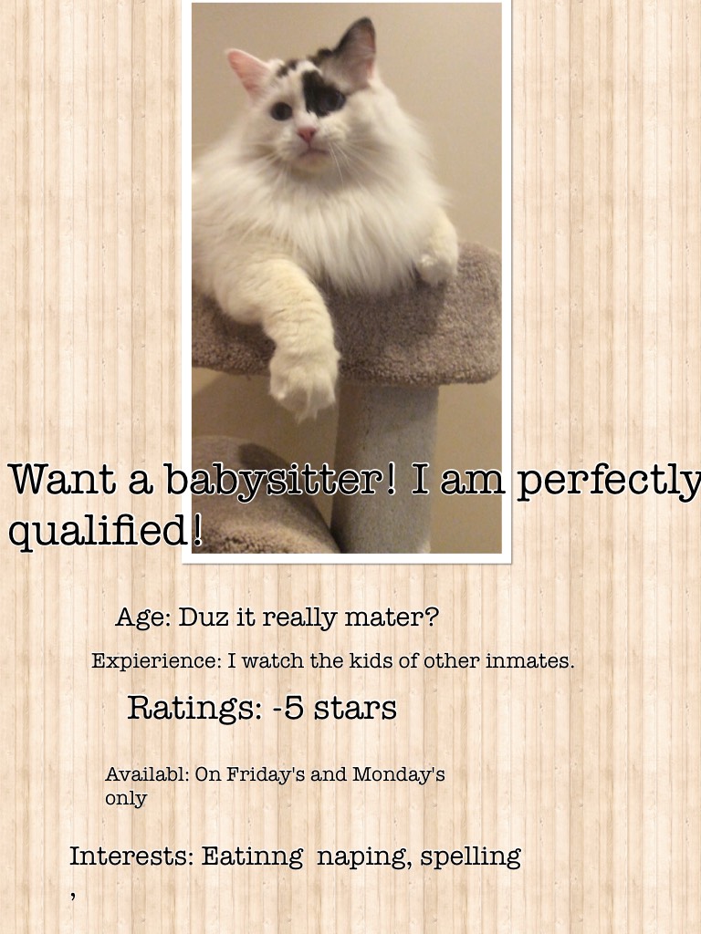 Want a babysitter! I am perfectly qualified!