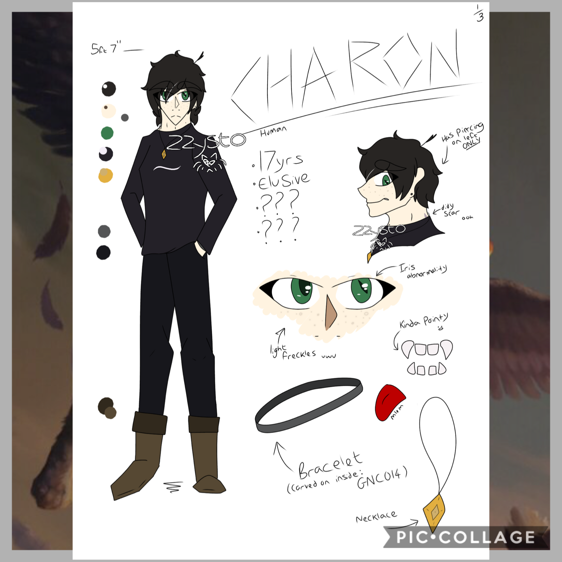 🌿Tap🌿
This is a concept sheet for a new character, called Charon. He isn’t in either of my universes and I probably won’t post anymore about him other than this lol
This was also a front-view test e, I haven’t drawn a character facing forward for a bit q-