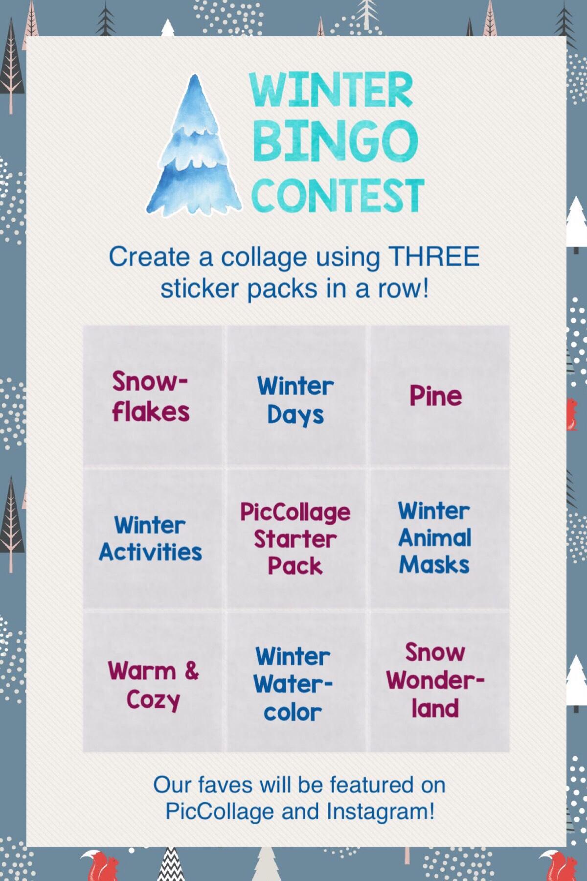 Use any THREE sticker packs in a row (horizontal / vertical / diagonal) to create a collage! Deadline is December 13, 2018! ❄️