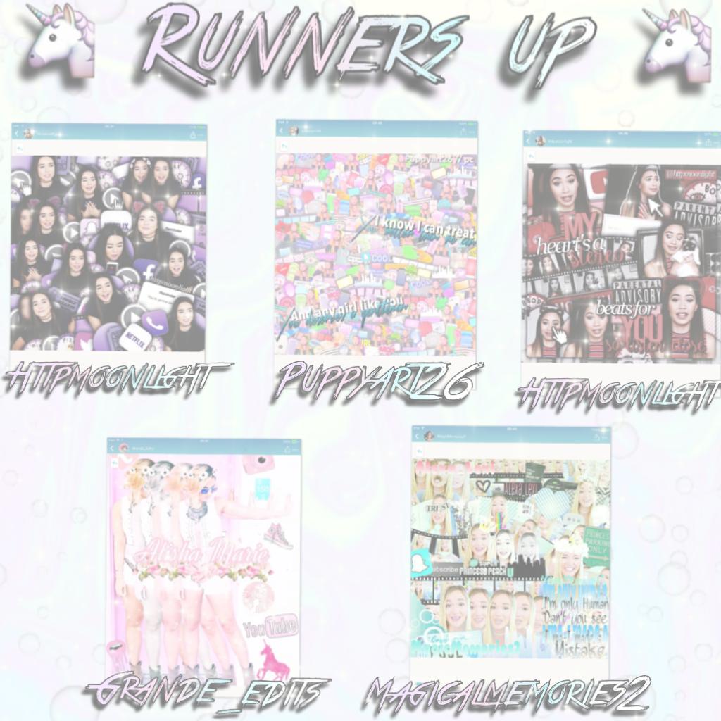 🦄CLICK HERE🦄
🦄
CONTEST
🦄
RUNNERS UP
🦄
Hey guys it's Alexis X contacts to all the runners up 🦄 prices will be announced and given out soon 🦄🦄🦄