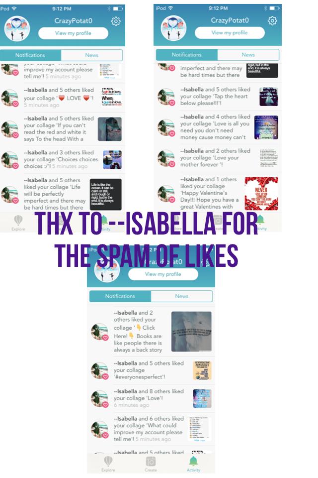 Thx --Isabella for the spam of likes!!!!!
