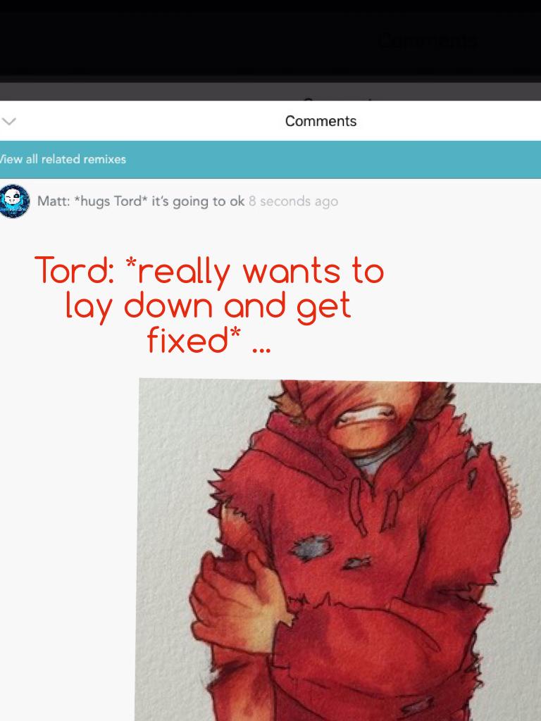 Tord: *really wants to lay down and get fixed* ...