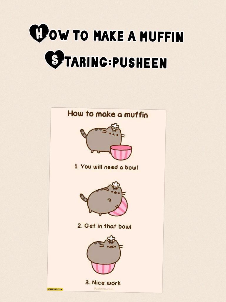 How to make a muffin
Staring:pusheen

