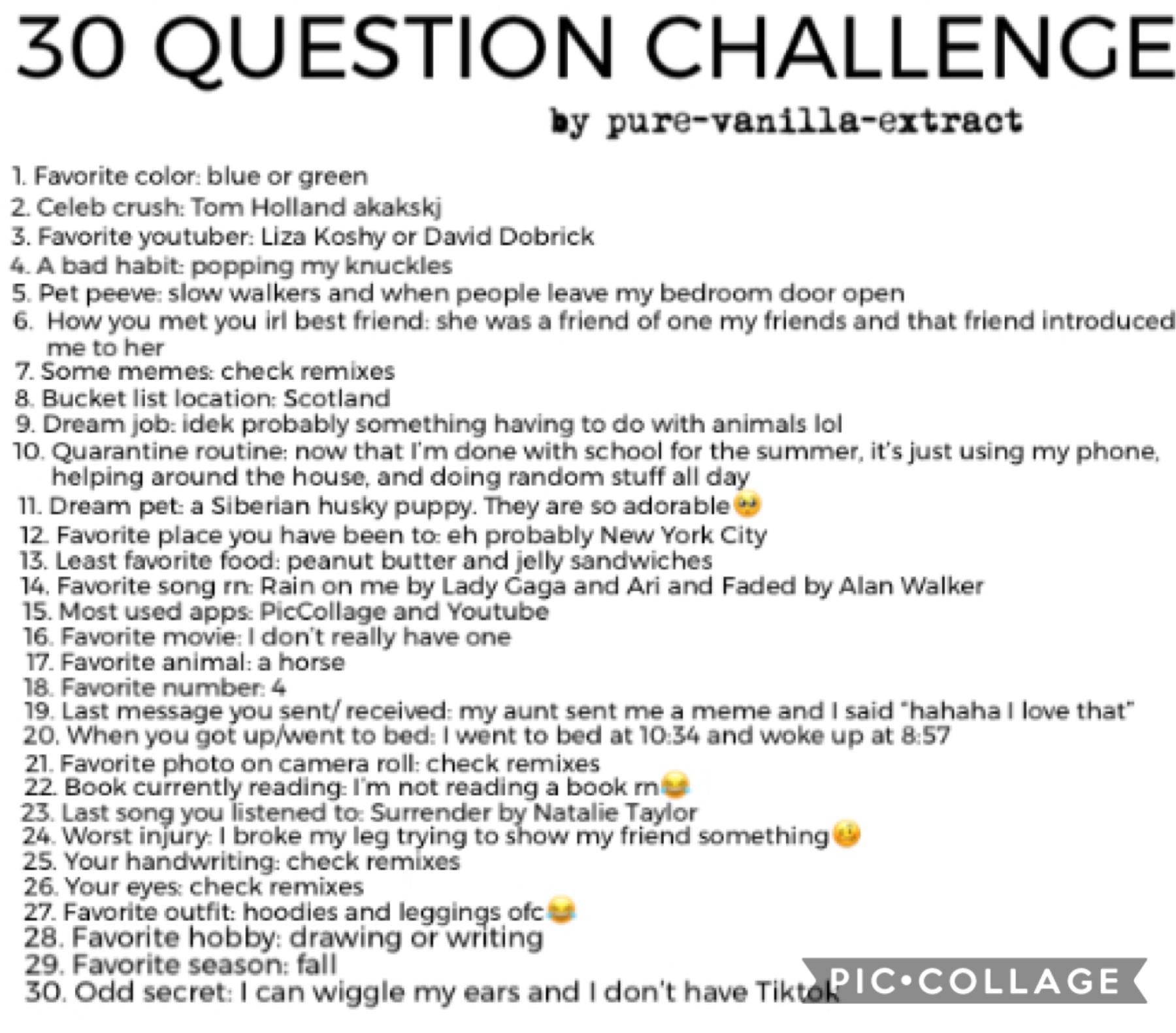 This was supposed to be a thirty day challenge, but I shortened it by answering all the questions in one day😂
aNyWaY
😌
Check remixes 